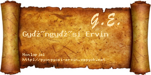 Gyöngyösi Ervin névjegykártya