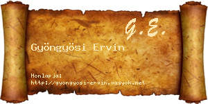 Gyöngyösi Ervin névjegykártya